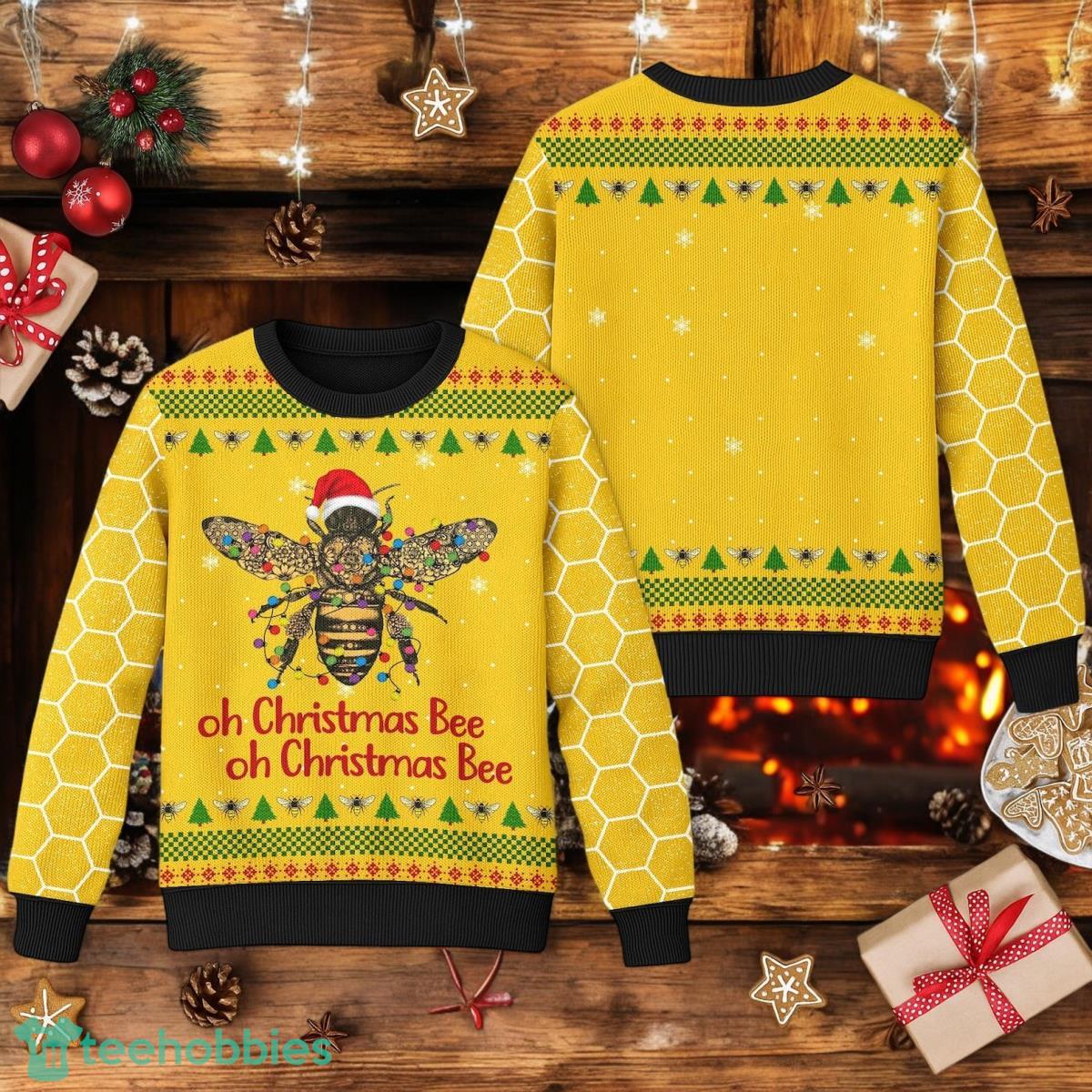 Oh Christmas Bee Ugly Sweater Honey Bee Christmas 3D Sweater Christmas Gift Idea