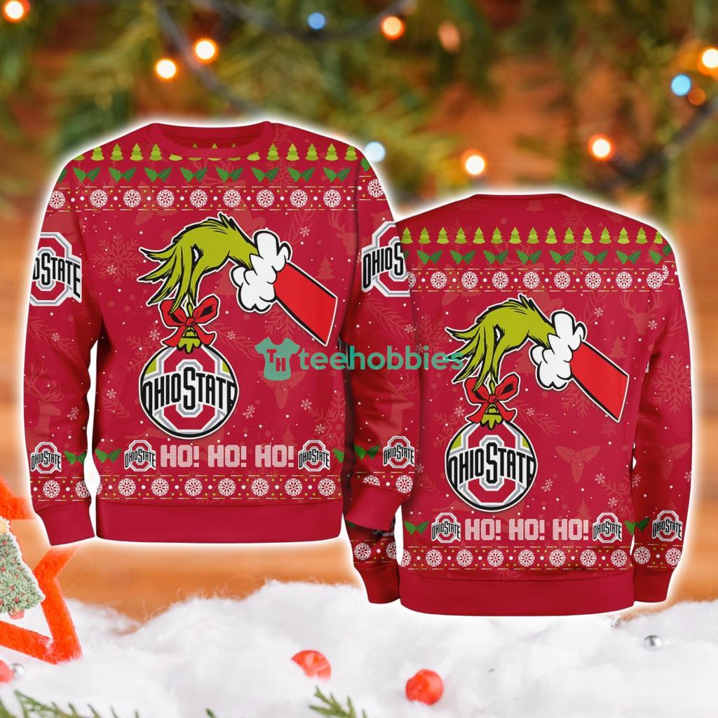 Ohio State Ncaa Grinch Hand Ugly Christmas Sweater 3D
