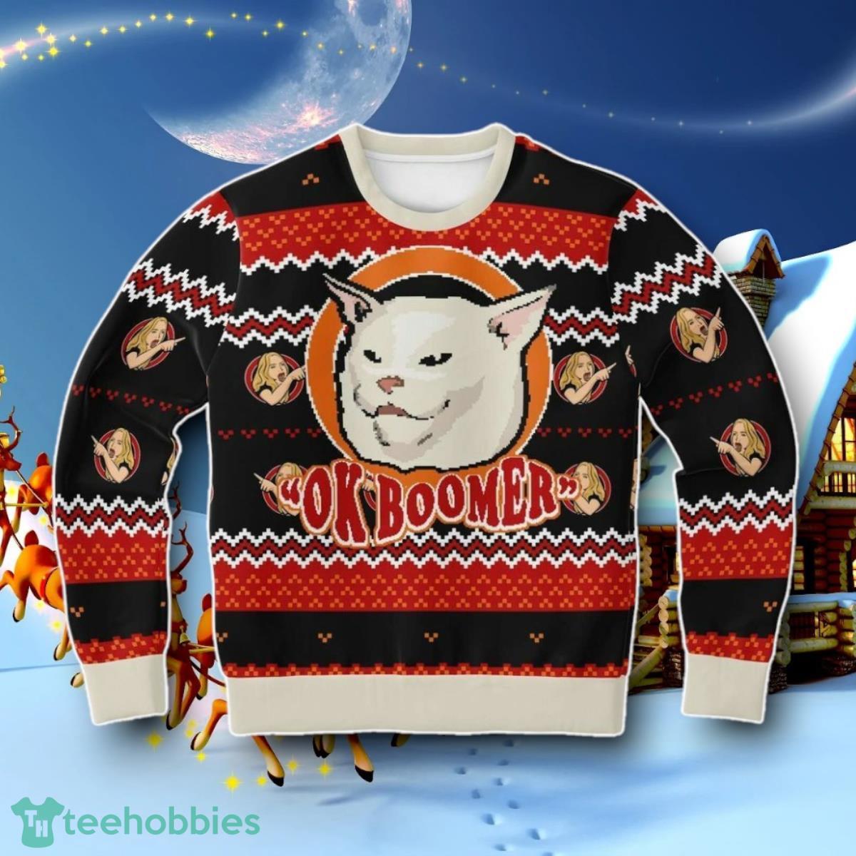 Ok Boomer Funny Ugly Sweater Unisex Holiday Special Gift Jumper