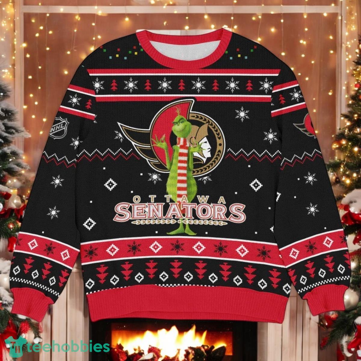 Ottawa Senators NHL Grinch Ugly Christmas Sweater Team Holiday Christmas Gift