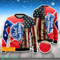 Pabst Blue Ribbon USA Flag 3D Sweater For Men Women