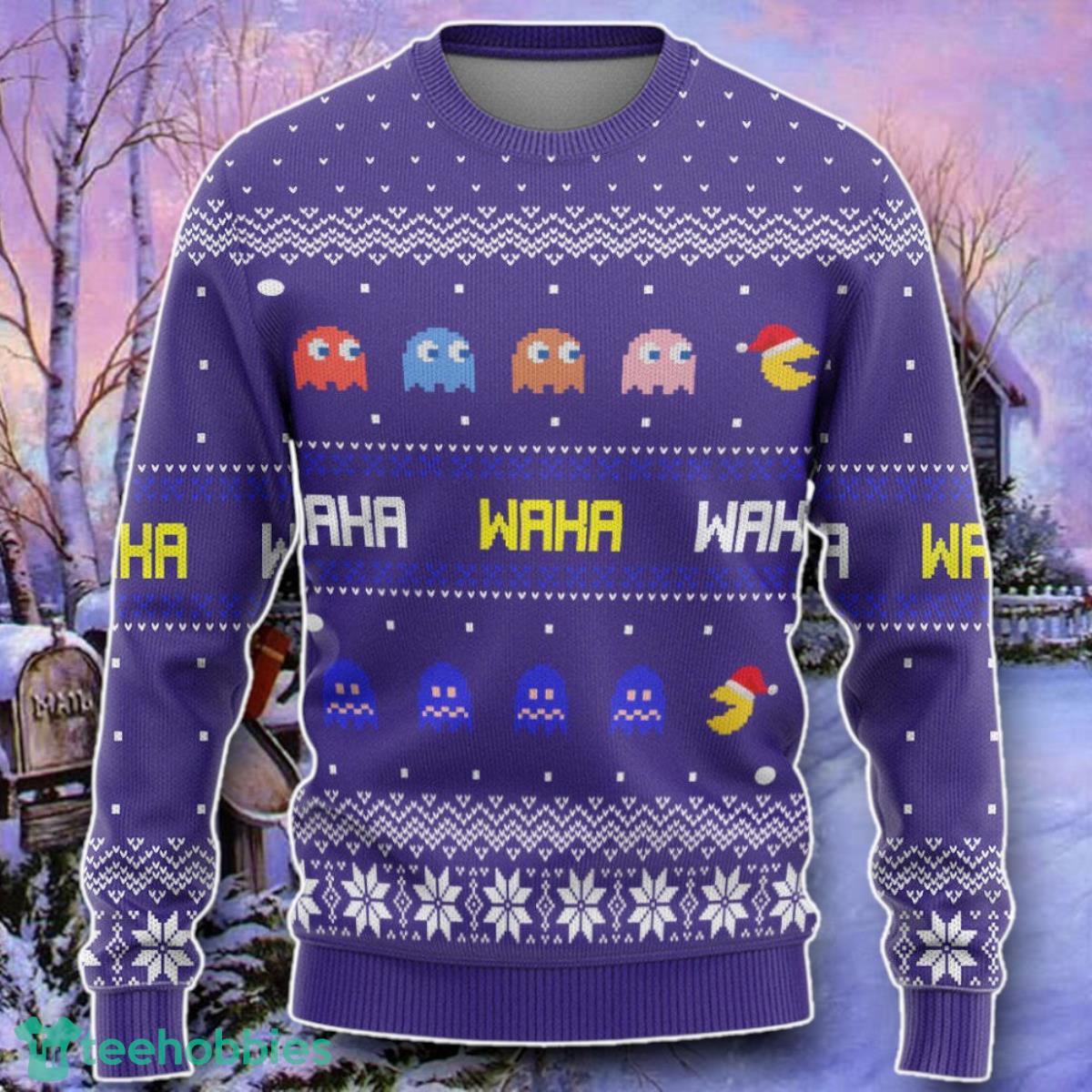 PacMan Waka Waka Ugly Christmas Custom Ugly 3D Sweater Style Gift