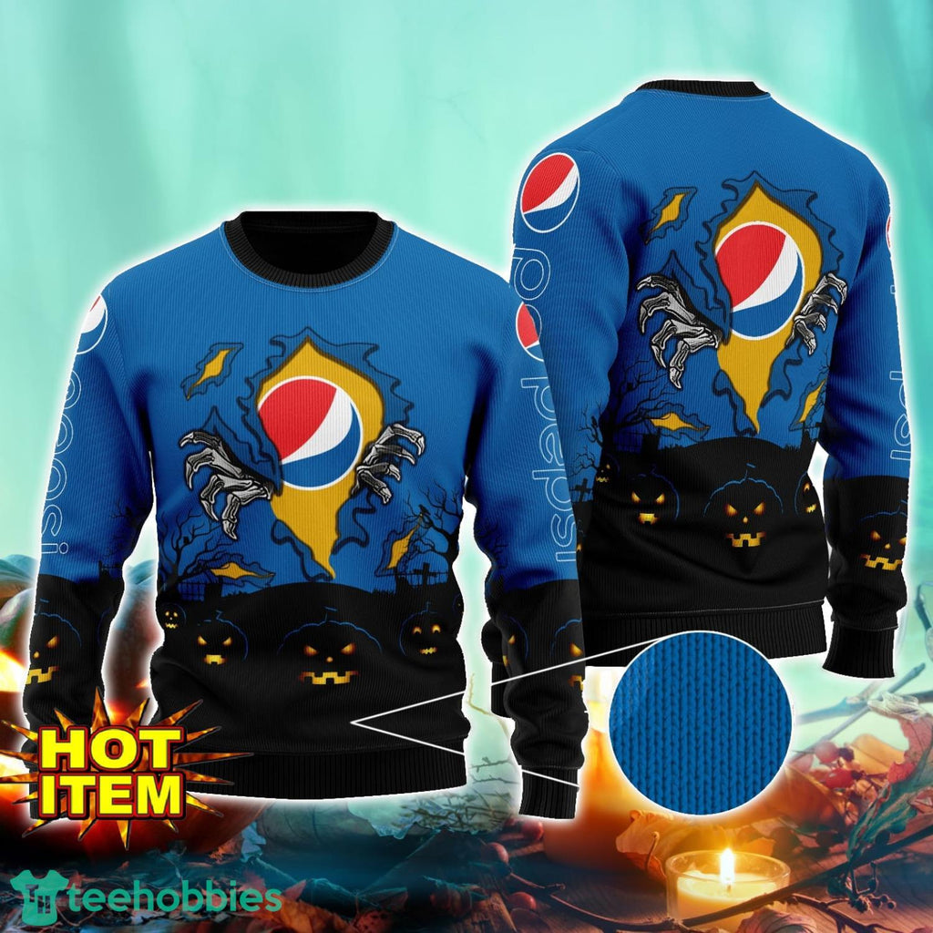 Pepsi Scary Night Halloween Hand Pull Out Halloween 3D Sweater For Men and Women