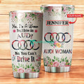 Personalized Audi Woman Flower Stainless Steel Tumbler