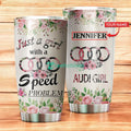 Personalized BIM Just A Girl Flower Stainless Steel Tumbler