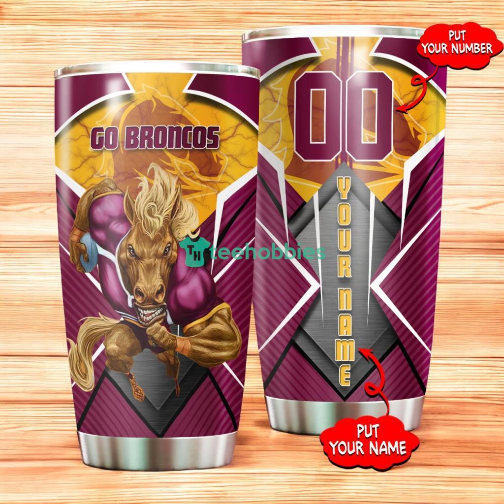 Personalized Brisbane Broncos Tumbler Nrl Tumbler Stainless Steel Tumbler Mascot