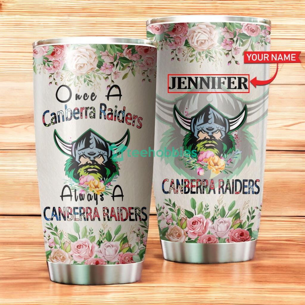 Personalized Canberra Raiders Tumbler Flower Stainless Steel Tumbler