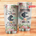 Personalized Carlton Football Club Flower Once A Carlton Always A Carlton Stainless Steel Tumbler