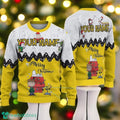 Personalized Cartoon Dog Holiday Sweater Custom Name Ugly Christmas Sweater