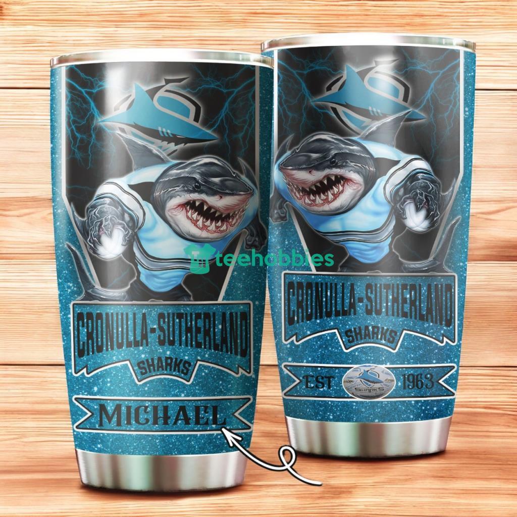 Personalized Cronulla-Sutherland Sharks Mascot Stainless Steel Tumbler