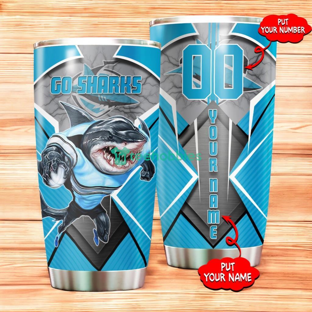Personalized Cronulla Sutherland Sharks Tumbler Nrl Tumbler Stainless Steel Tumbler Mascot