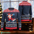 Personalized Dabbing Santa Bowling Christmas Navy Ugly Sweater