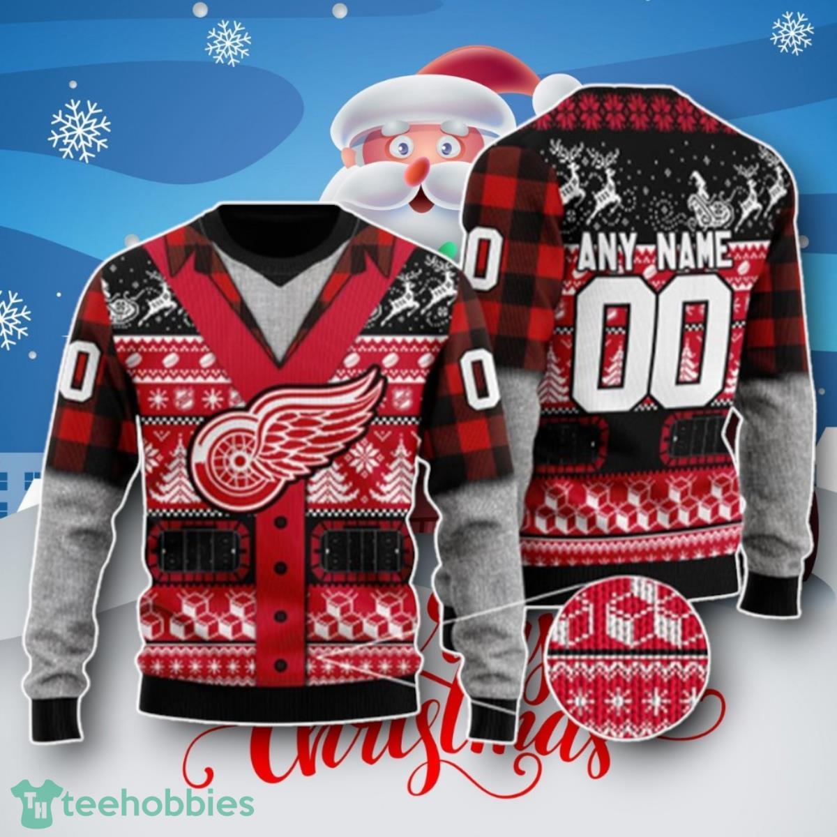 Personalized Detroit Red Wings Custom Ugly Christmas Sweater Unique Gift