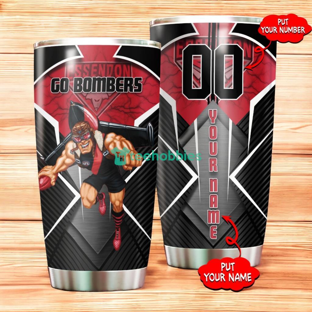 Personalized Essendon Football Club Tumbler Afl Tumbler Stainless Steel Tumbler Mascot