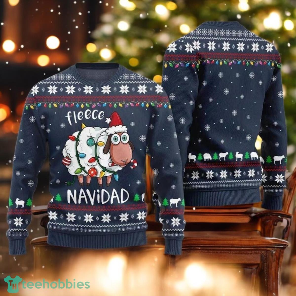 Personalized Sheep With Lights Ugly Christmas Sweater