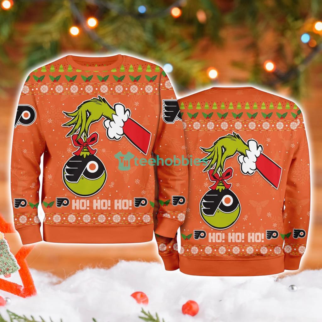 Philadelphia Flyers Grinch Hand Ugly Christmas Sweater 3D