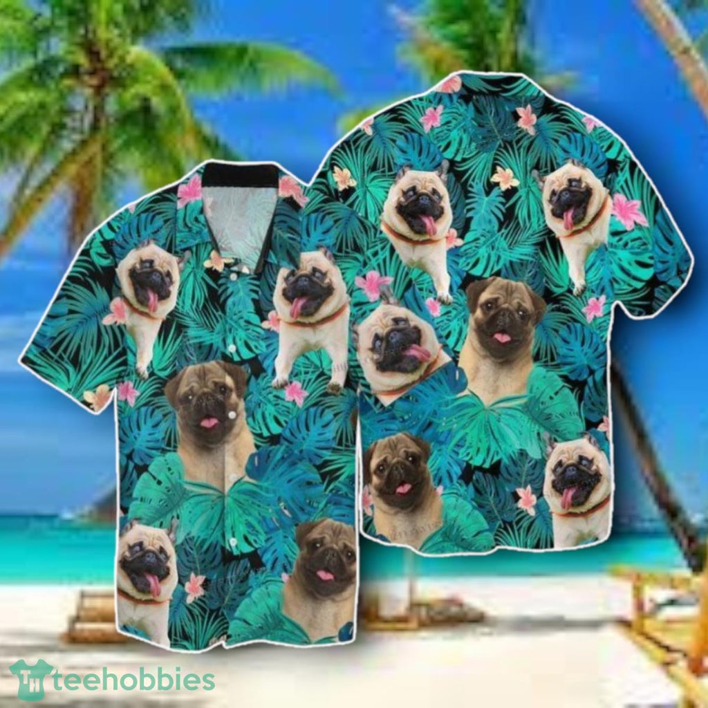 Pug Dog Tropical Hawaiian Shirt Style Gift