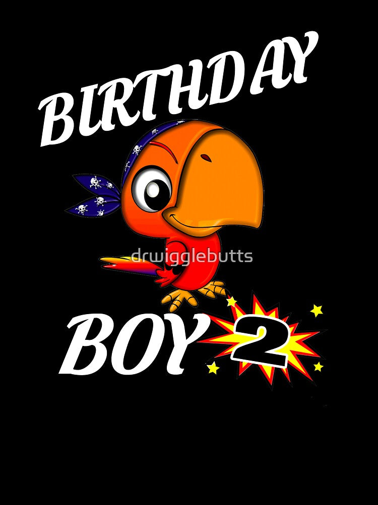 2 Years Old Birthday ShirtParrot GifDesign by drwigglebutts