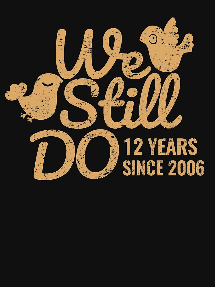 Silk Wedding Anniversary Gift Tee Twelve Years of Marriage Matching Shirts, Phone Cases And Other Gifts by MemWear