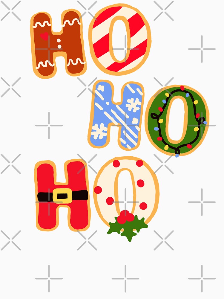 Ugly Holiday Sweater | Gingerbread Cookie - HO HO HO Christmas letter Cookies - Sticker by Nossikko