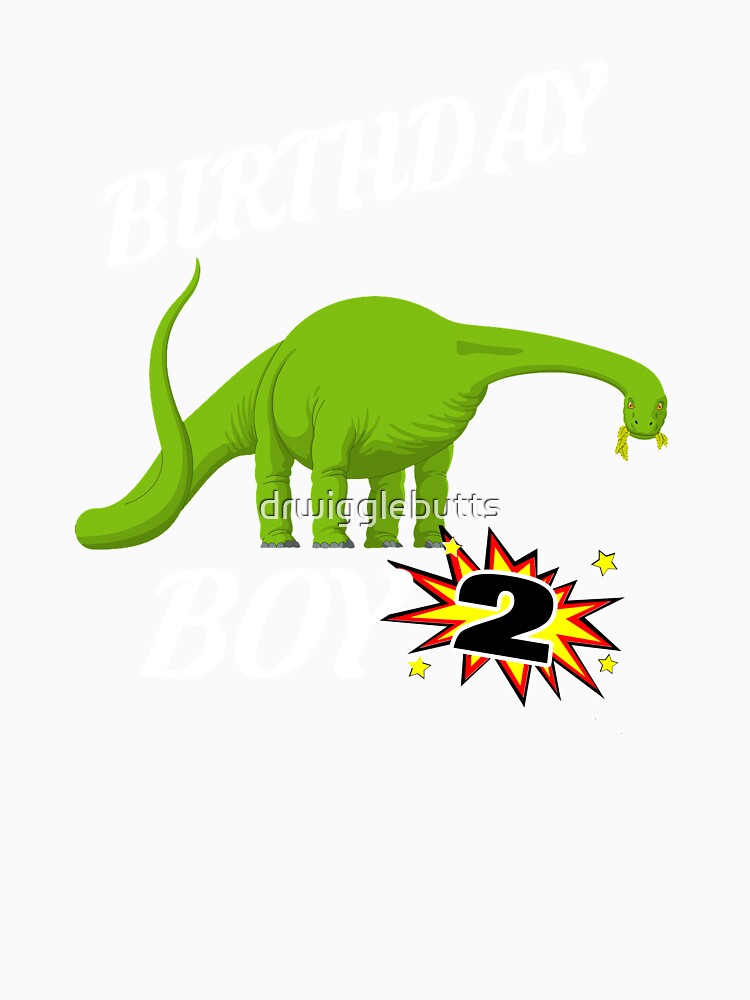 2 Years Old Birthday ShirtBrontasaurus GifDesign by drwigglebutts