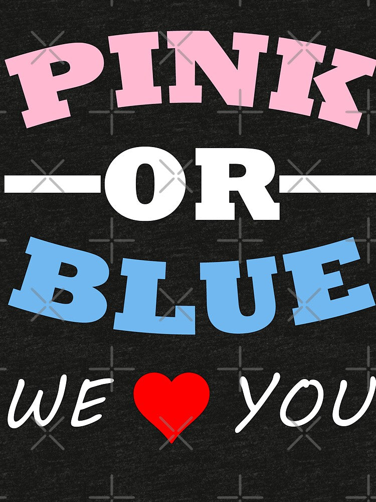 Pink Or Blue We Love You Baby Shower Heart Gender Reveal Party Mens Womens T Shirt You Baby Shower Gender Reveal Party Mens Womens T Shirt Funny Cute Gift by arcadetoystore
