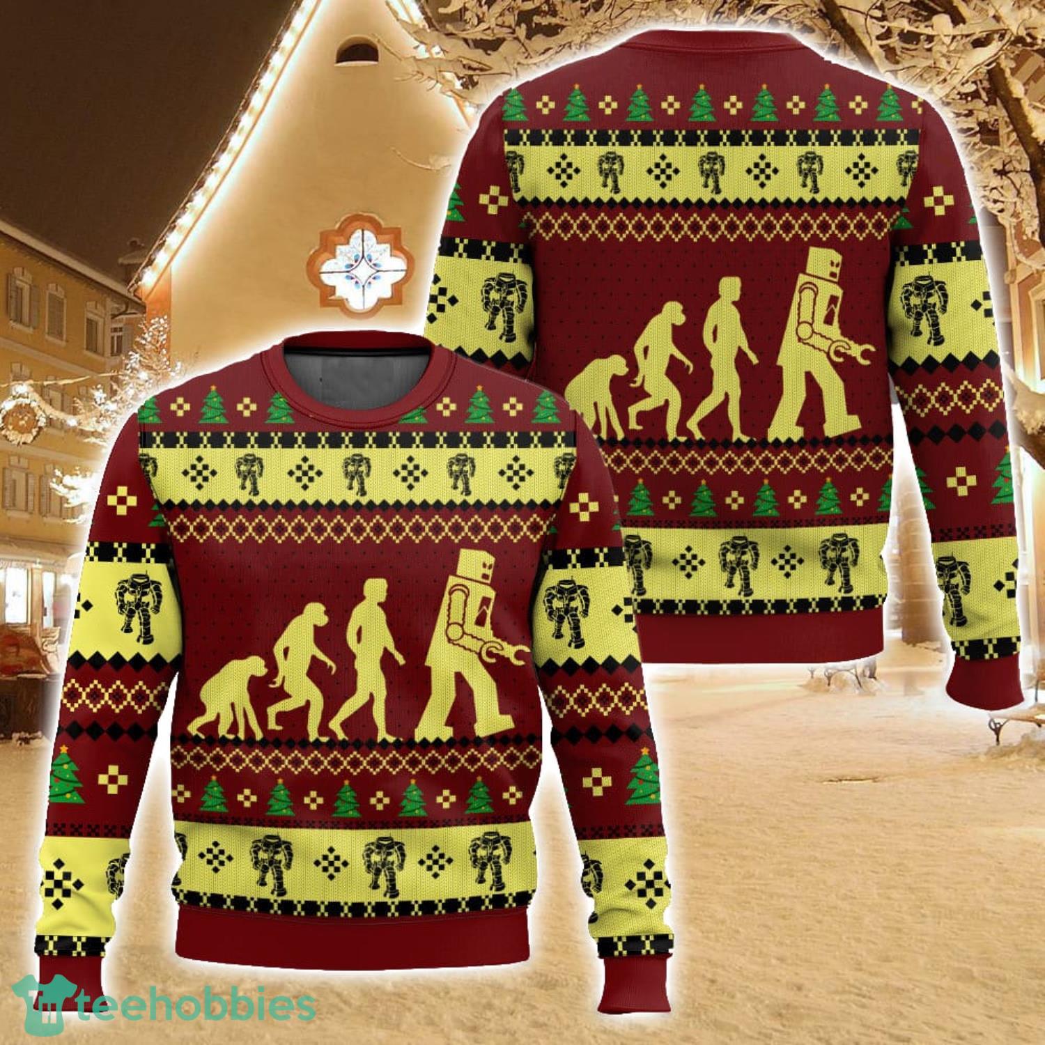 Robot Evolution Sheldon Cooper The Big Bang Theory Ugly Christmas Sweater For Men And Women Christmas Holiday Gift Family Gift
