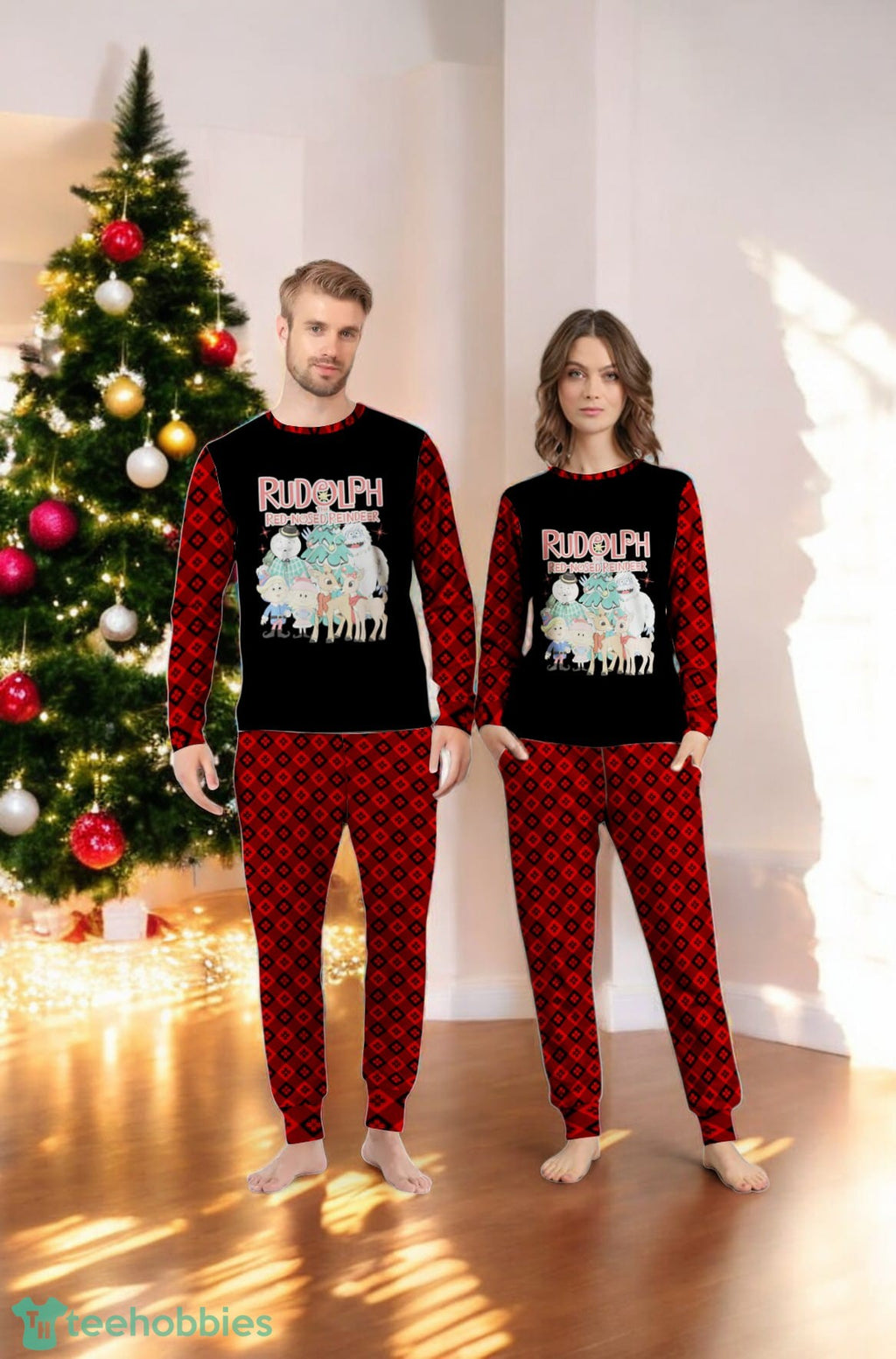 Rudolph the Red-Nosed Reindeer Christmas Family Matching Pajama Set