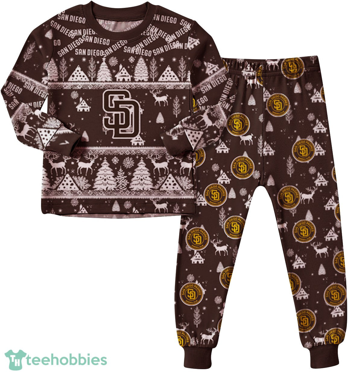 San Diego Padres MLB Christmas Pattern Family Matching Pajamas Sets Best Gift For Christmas