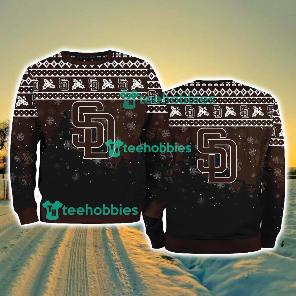 San Diego Padres MLB Knitting Pattern Christmas Tree Pine Happy Ugly Sweater Merry Chistmas