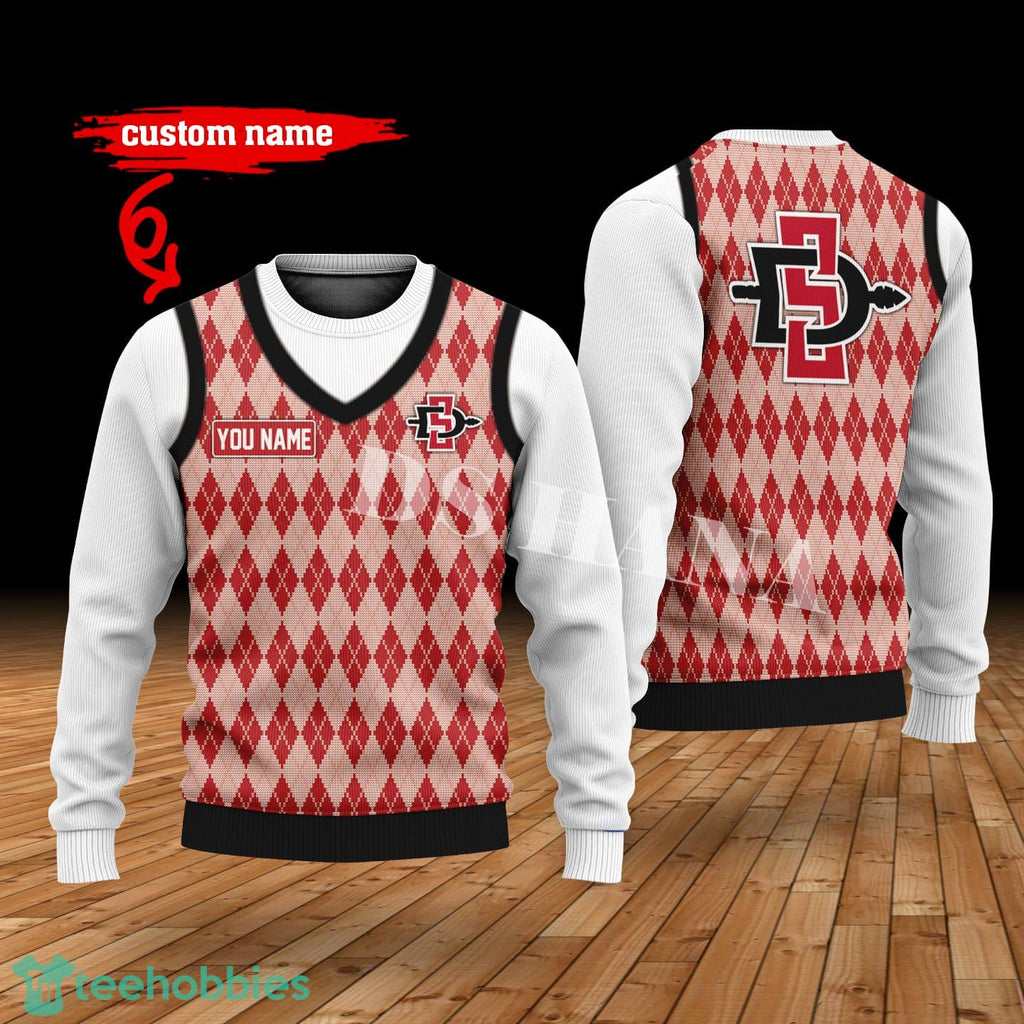San Diego State Aztecs Custom Name New Style SweaterGhile Style 3D Print Christmas Sweater
