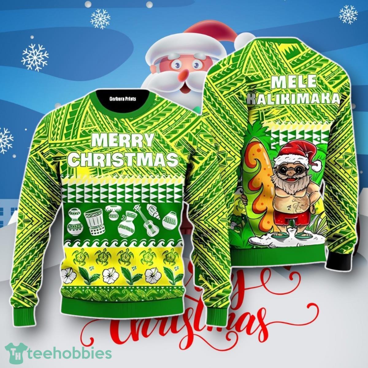 Santa Claus Mele Kalikimaka 3D Printed Christmas Sweater