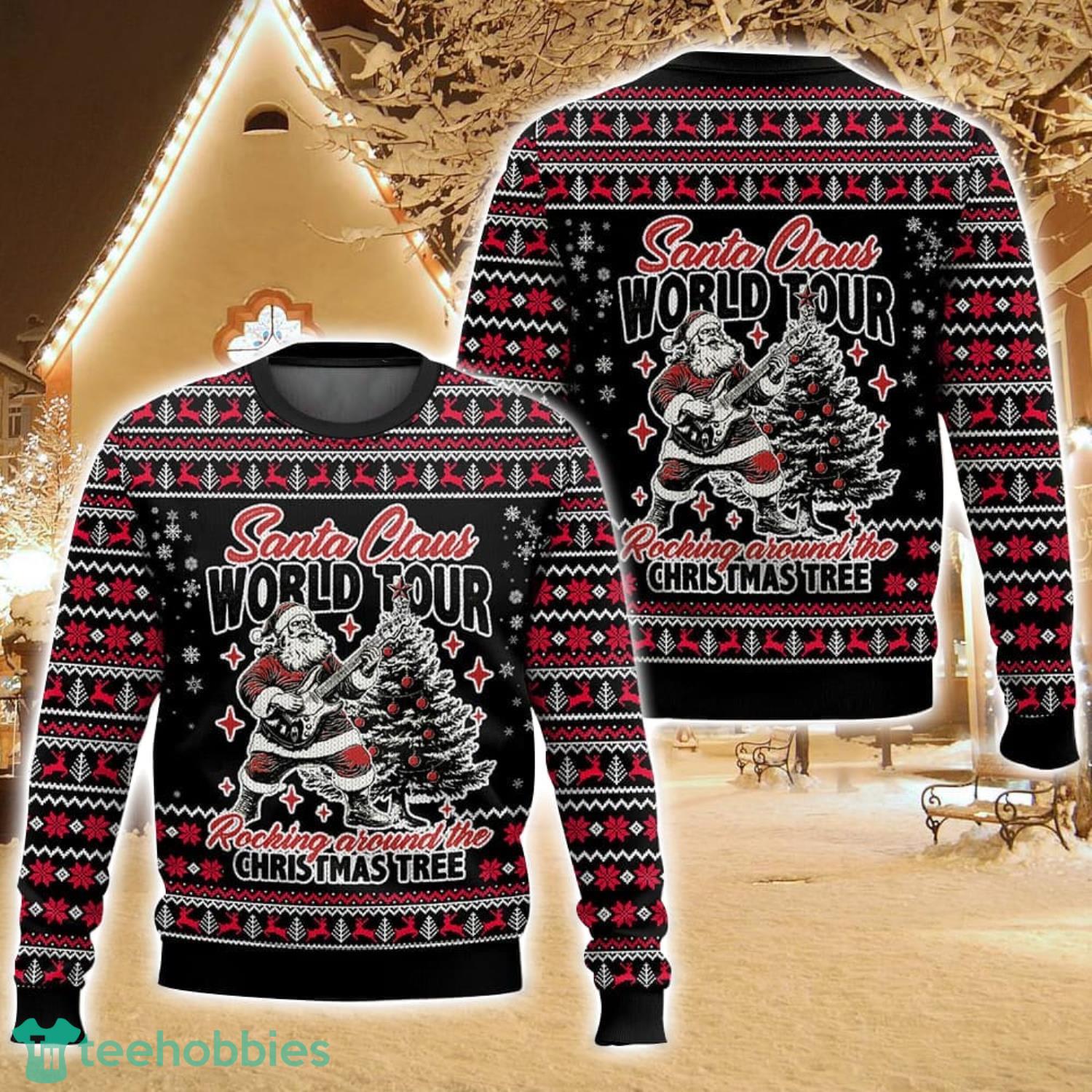 Santa Claus World Tour Ugly Christmas Sweater For Men And Women Christmas Holiday Gift Family Gift