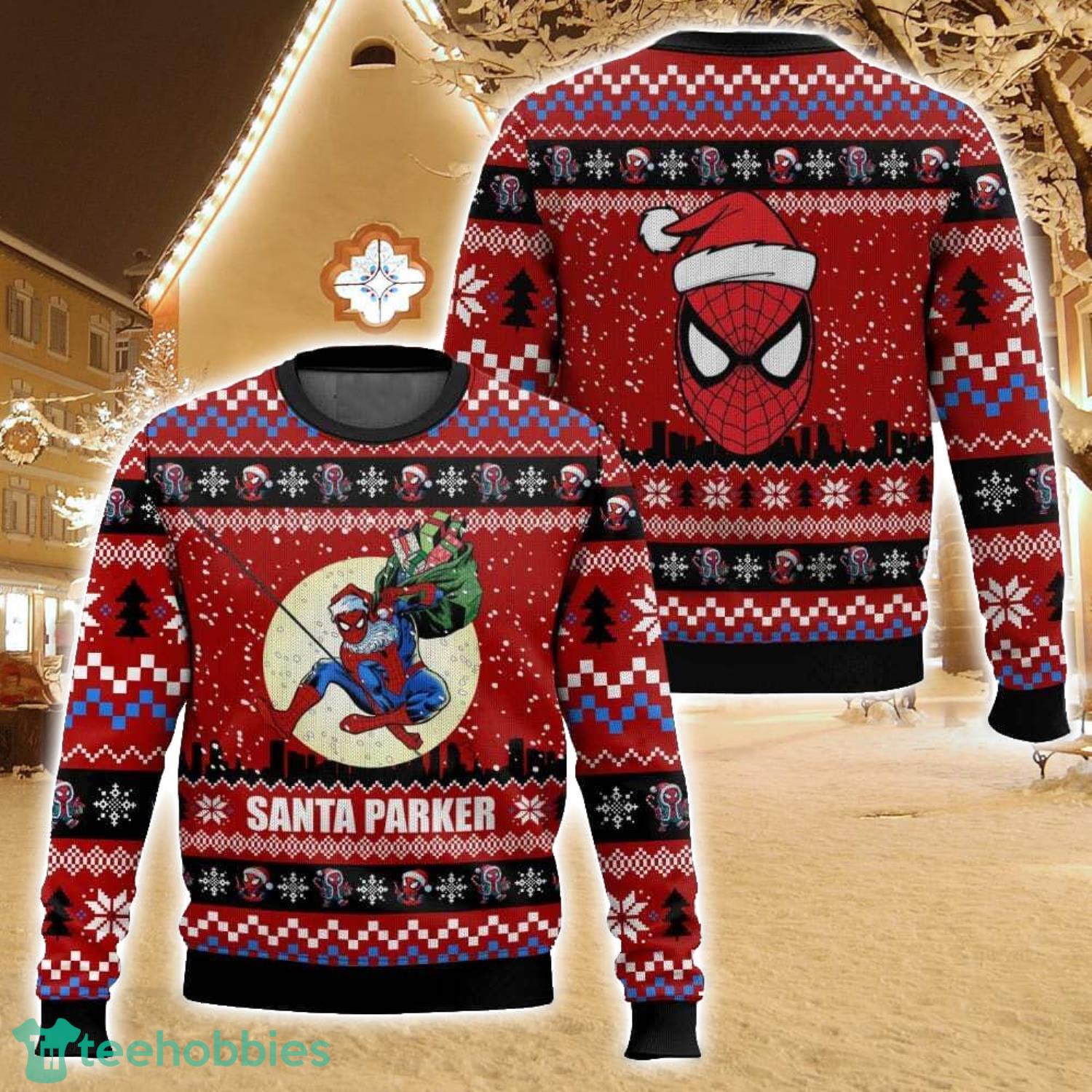 Santa Parker, Spiderman Christmas Ugly Christmas Sweater Christmas Gift For Family Holiday Gift