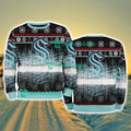 Seattle Kraken Logo Brand Pine Tree Christmas Pattern Christmas Ugly Sweater