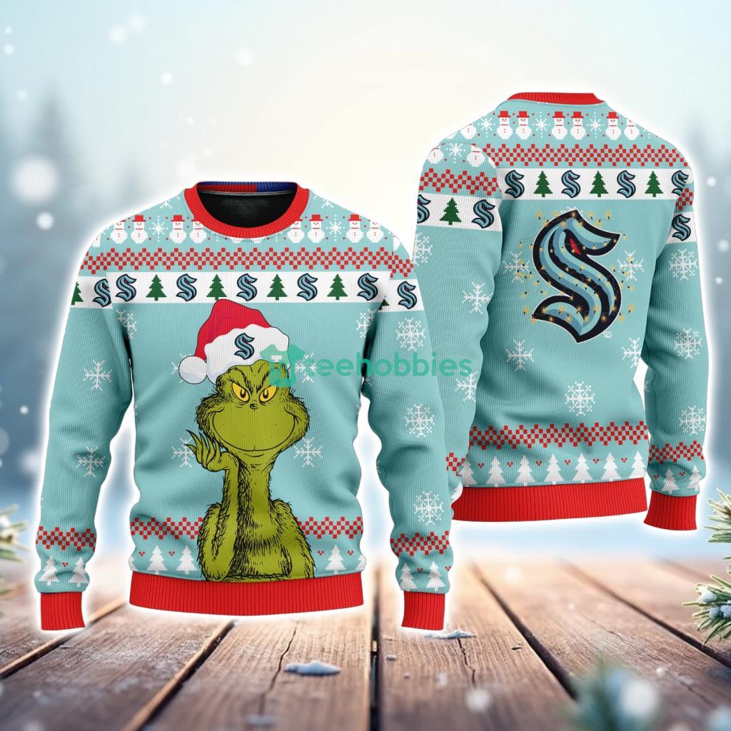 Seattle Kraken The Grinch Funny Merry Christmas Uglly Sweater 3D New Trend
