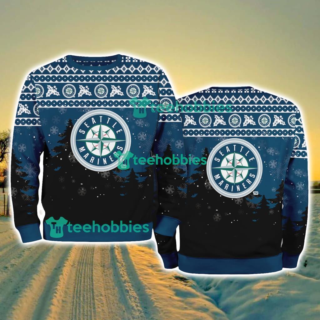 Seattle Mariners MLB Knitting Pattern Christmas Tree Pine Happy Ugly Sweater Merry Chistmas