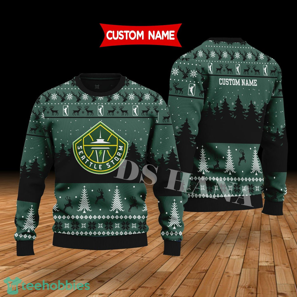 Seattle Storm Custom Name Merry Xmas Sweater For Soccer Sport Team’s Fans Sweater