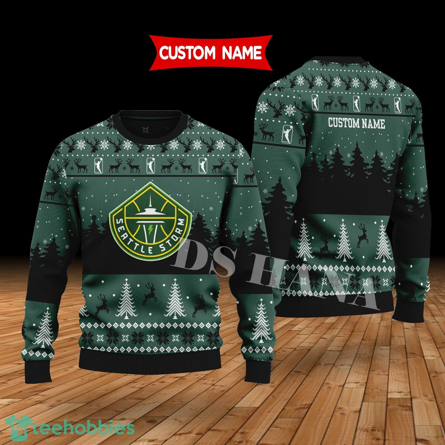 Seattle Storm Custom Name Merry Xmas Sweater For Soccer Sport Team’s Fans Sweater