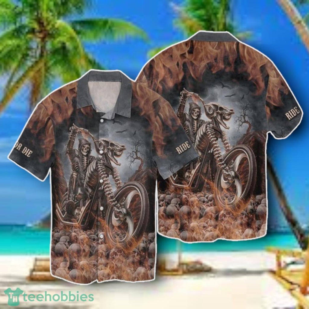 Skull And Biker Ride Or Die Gift Hawaiian Shirt Style Gift