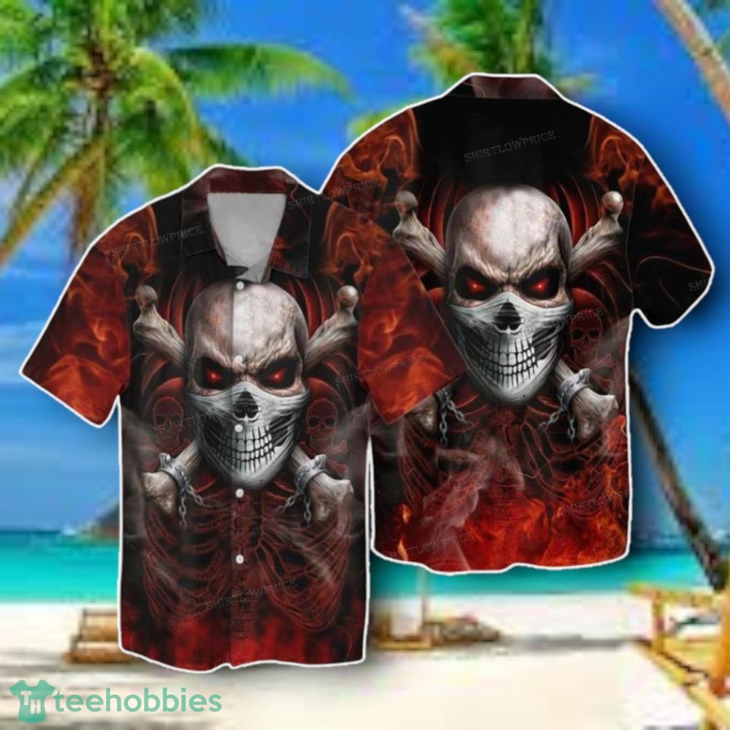 Skull Red Hawaiian Shirt Style Gift