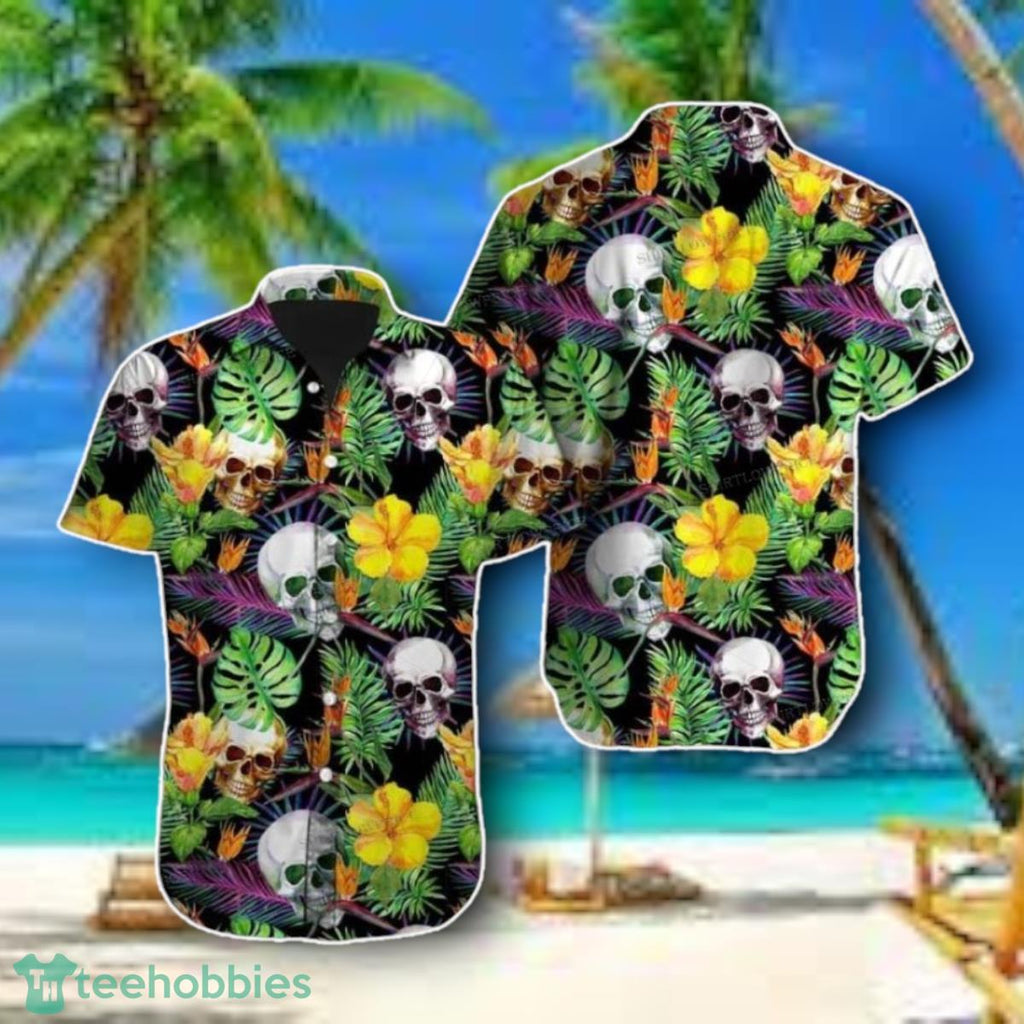 Skull Seamless Pattern Hawaiian Shirt Style Gift