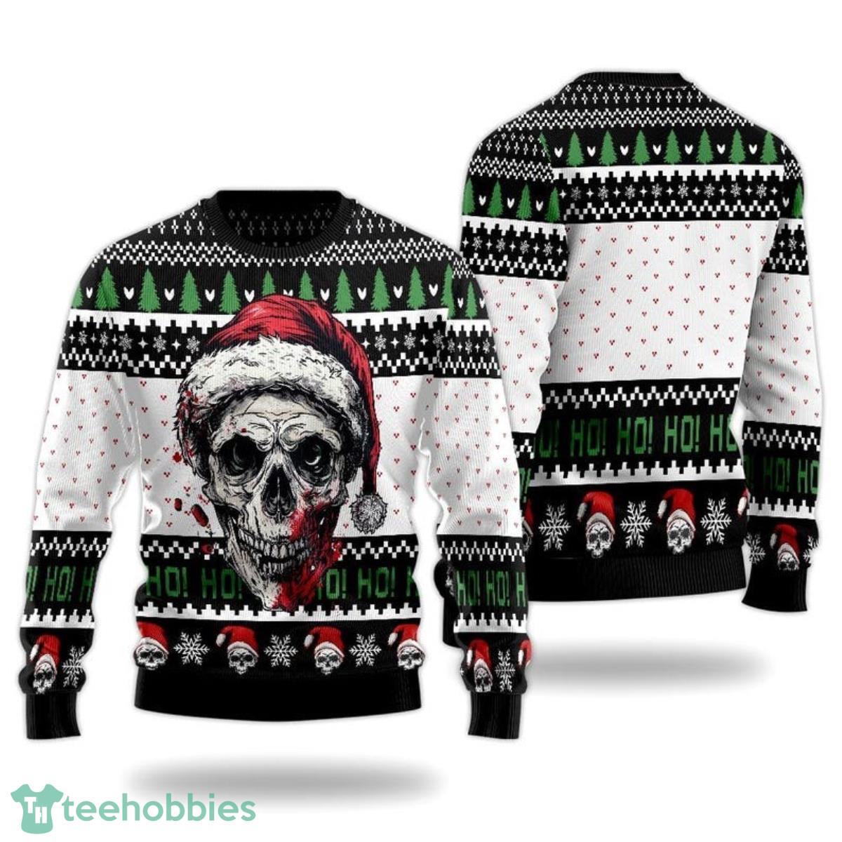 Skull Ugly Christmas Sweater Horror Santa Ugly Christmas Sweater For Men And Women