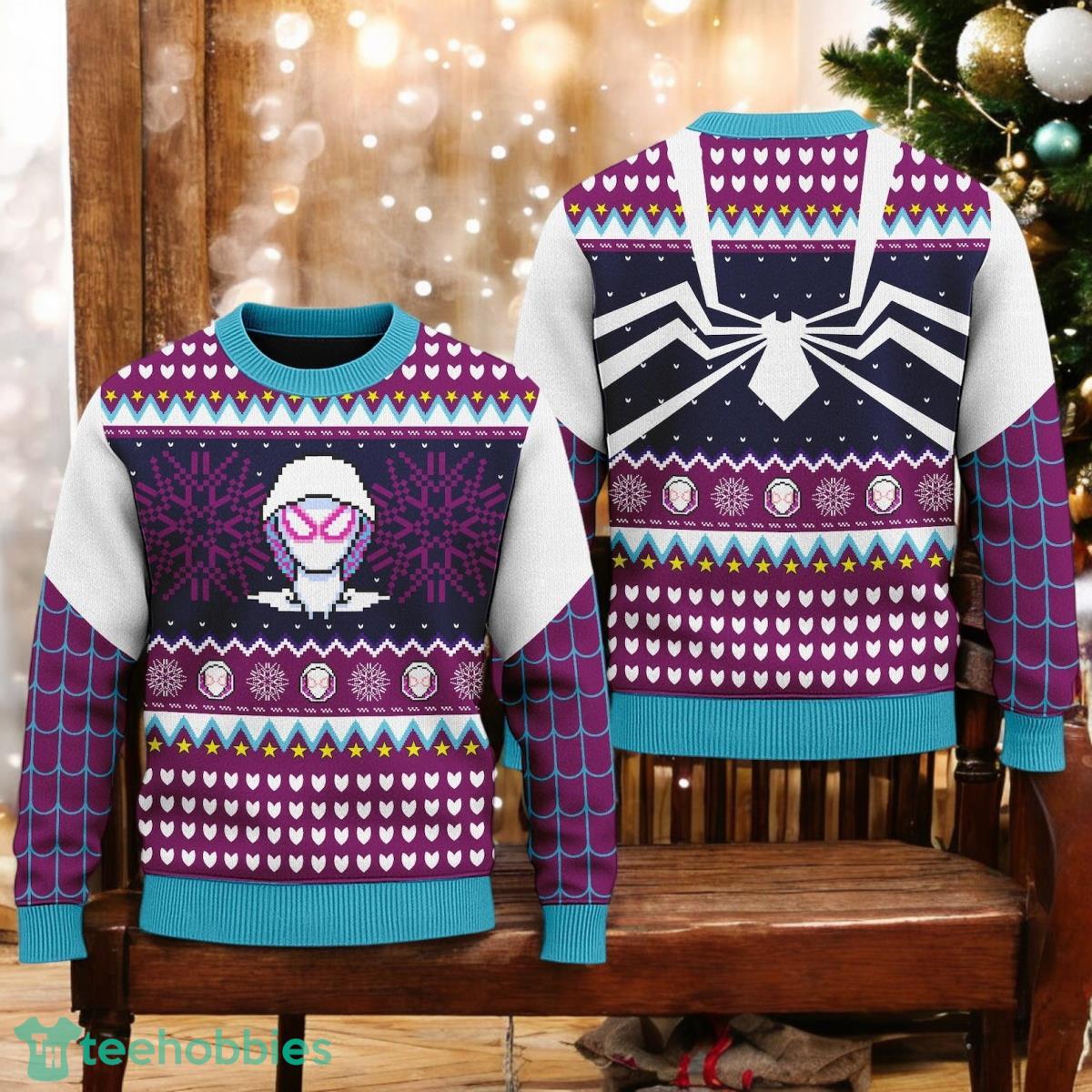 Spder Gwen Superhero 3D All Over Printed T-Sweater Spider Girl Ugly Christmas Sweater
