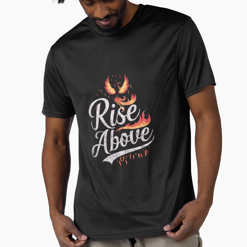 Rise Above" T-Shirt – Inspiring Phoenix Design | Motivational Apparel for 2024 by T010