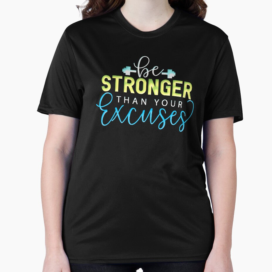 Stronger Than Your Excuses Gradient Typography Gym Motivational by AstronautMerch
