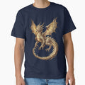 Golden Celtic Dragon Flying Knotwork Glowing Art by Johan Proud Blade