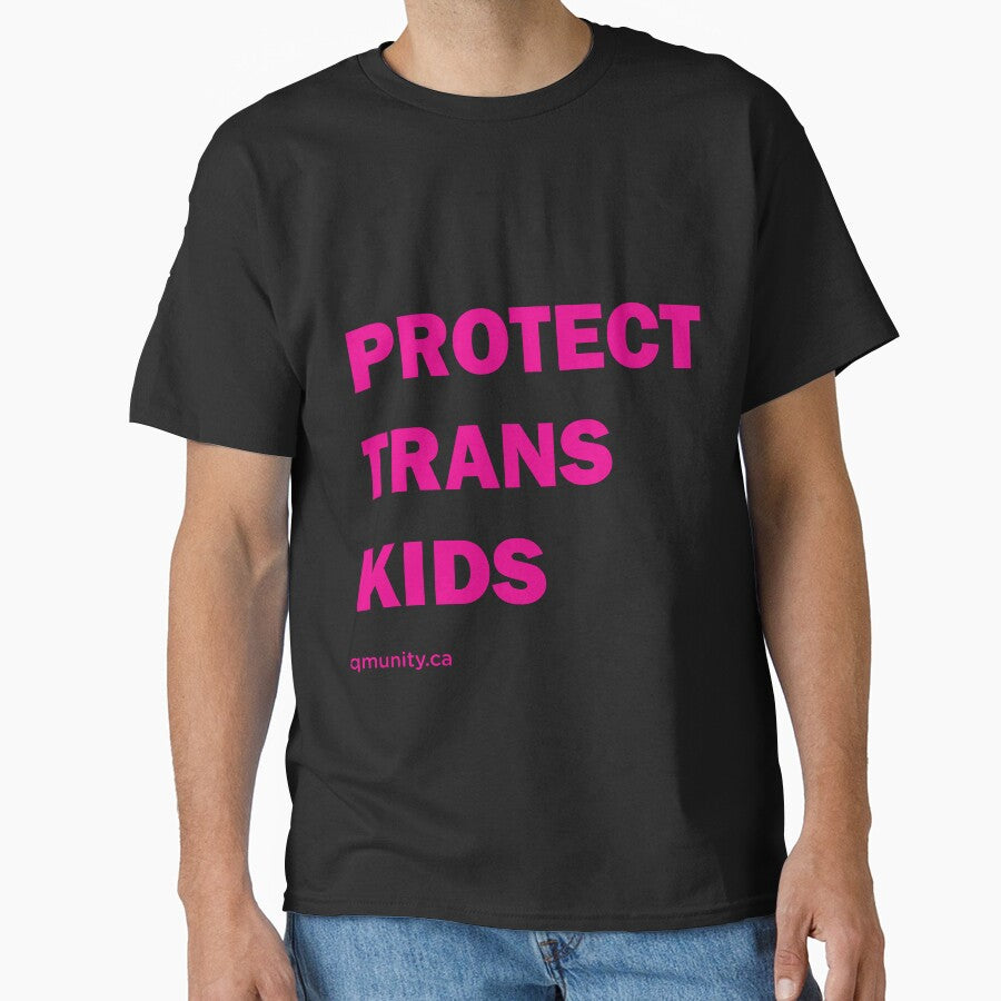 Protect Trans Kids in Pink Large Print by QMUNITY