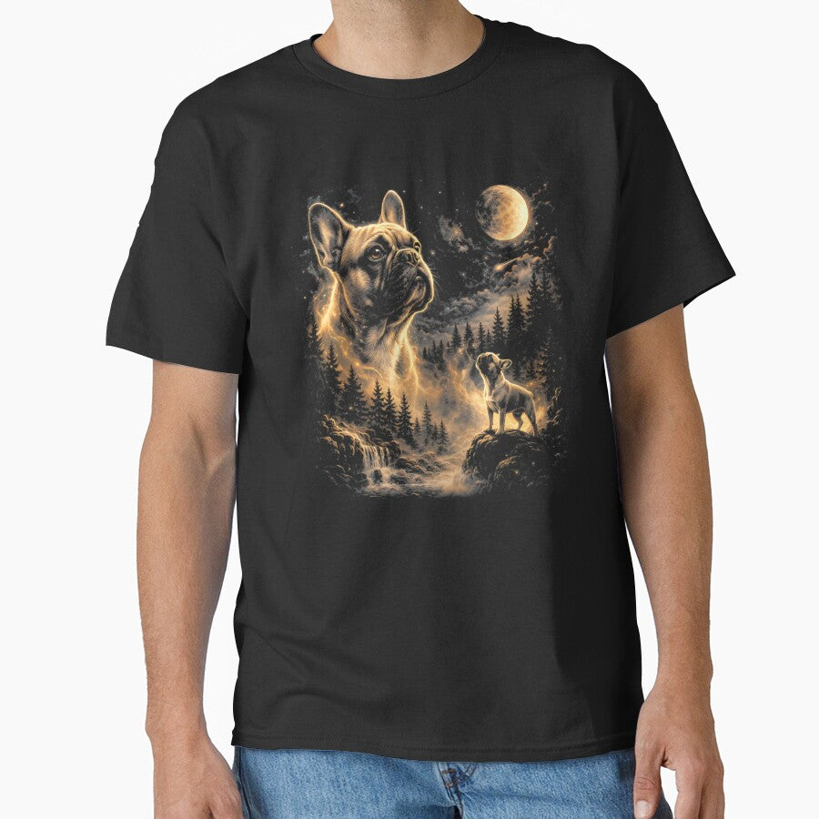 French Bulldog Howling to The Moon Vintage 90s Retro Animal Frenchie Lovers by Malosortin