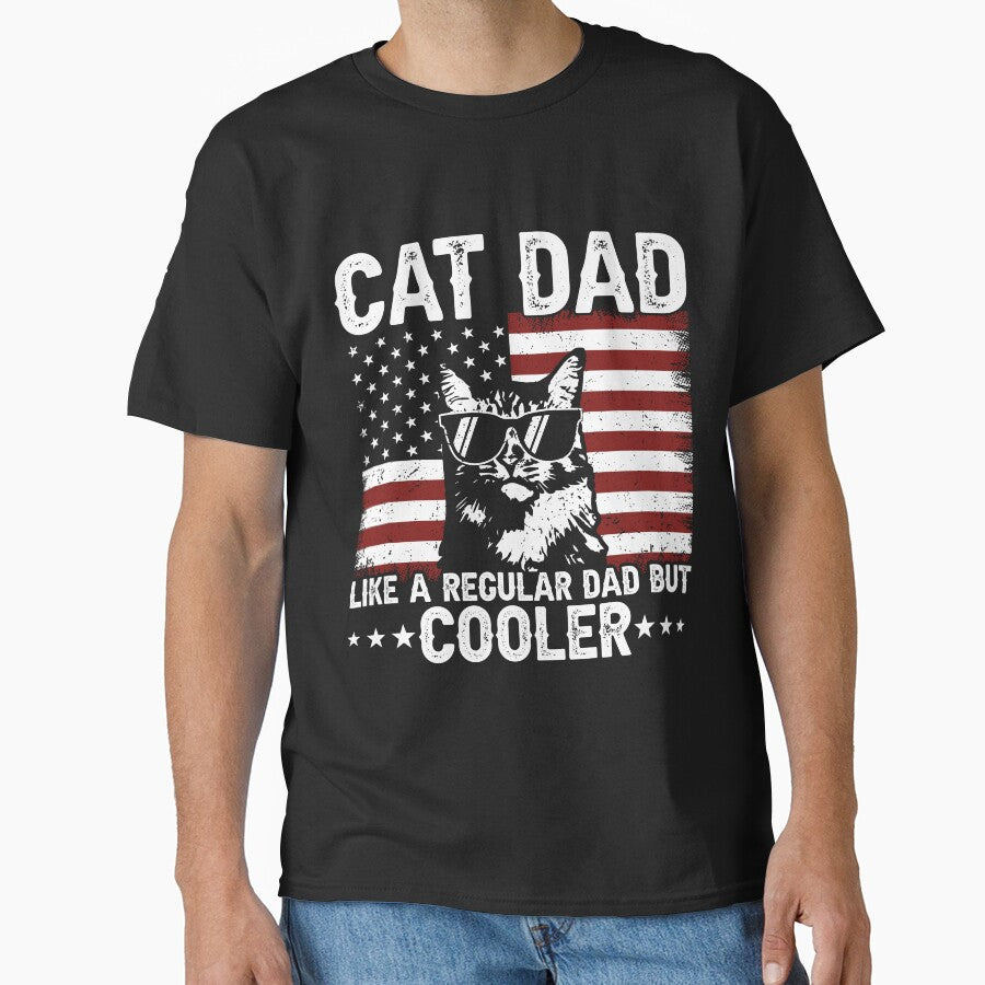 Cat Dad Like A Regular Dad But Cooler Patriotic Father Cat Lover by 76Valeria